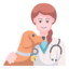 a graphic illustration of an veterinarian with a dog